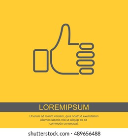 Web line icon. Thumbs up, like