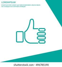 Web line icon. Thumbs up, like