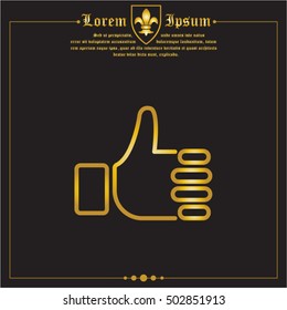 Web line icon. Thumbs up, like