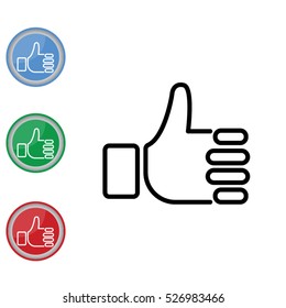 Web line icon. Thumbs up, like