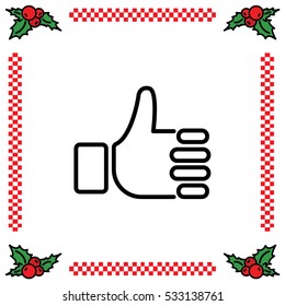 Web line icon. Thumbs up, like