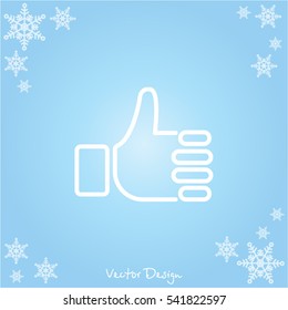 Web line icon. Thumbs up, like