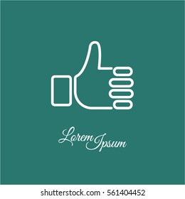 Web line icon. Thumbs up, like