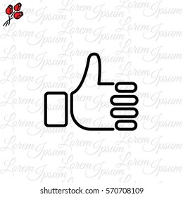 Web line icon. Thumbs up, like
