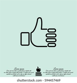 Web line icon. Thumbs up, like