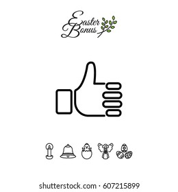 Web line icon. Thumbs up, like