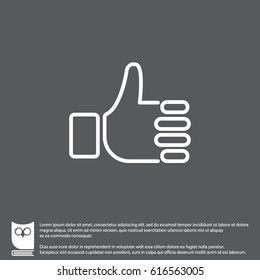 Web line icon. Thumbs up, like