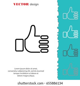 Web line icon. Thumbs up, like