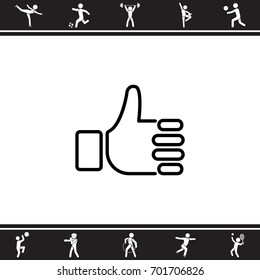 Web line icon. Thumbs up, like