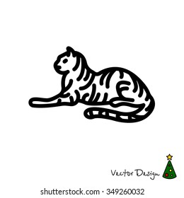 Web line icon. Tiger; wild animals