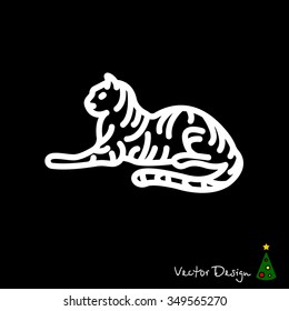 Web line icon. Tiger; wild animals