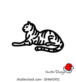 Web line icon. Tiger; wild animals