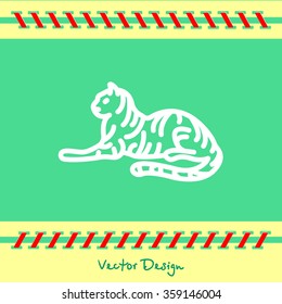 Web line icon. Tiger; wild animals