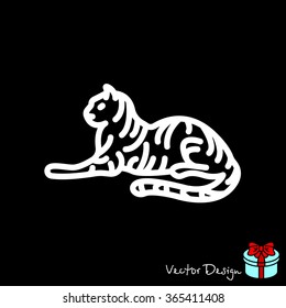Web line icon. Tiger; wild animals
