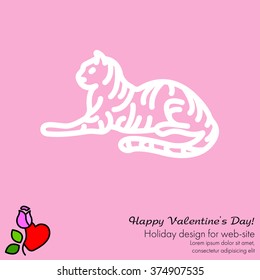 Web line icon. Tiger; wild animals