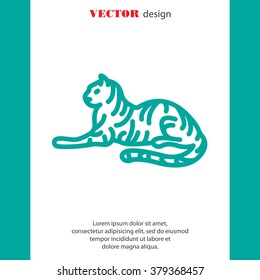 Web line icon. Tiger; wild animals
