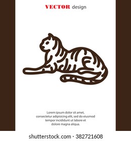 Web line icon. Tiger; wild animals