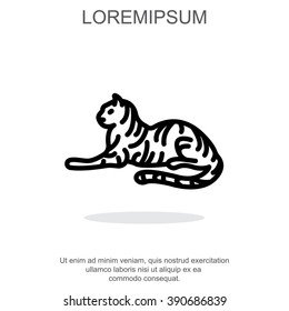 Web line icon. Tiger; wild animals