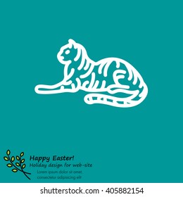 Web line icon. Tiger; wild animals
