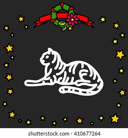 Web line icon. Tiger; wild animals