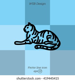 Web line icon. Tiger; wild animals