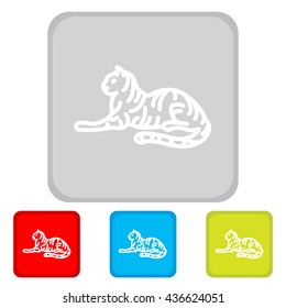 Web line icon. Tiger; wild animals