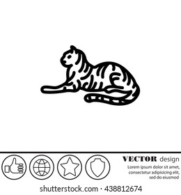 Web line icon. Tiger; wild animals