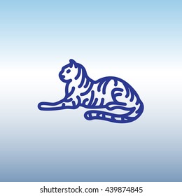 Web line icon. Tiger; wild animals