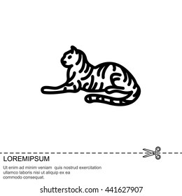 Web line icon. Tiger; wild animals