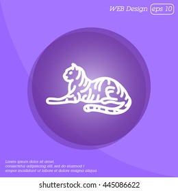 Web line icon. Tiger; wild animals