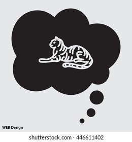 Web line icon. Tiger; wild animals