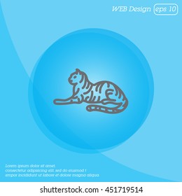 Web line icon. Tiger; wild animals