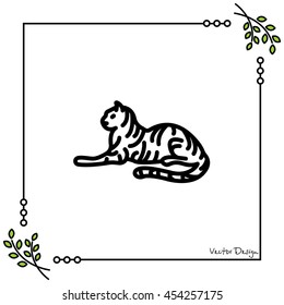 Web line icon. Tiger; wild animals
