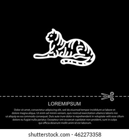Web line icon. Tiger; wild animals
