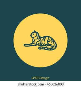 Web line icon. Tiger; wild animals