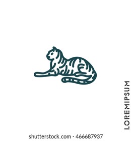 Web line icon. Tiger; wild animals