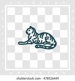 Web line icon. Tiger; wild animals