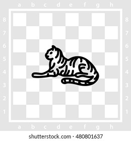 Web line icon. Tiger; wild animals