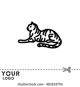 Web line icon. Tiger; wild animals