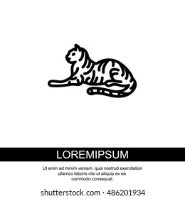 Web line icon. Tiger; wild animals