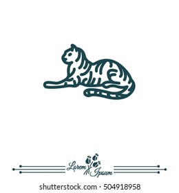Web line icon. Tiger; wild animals