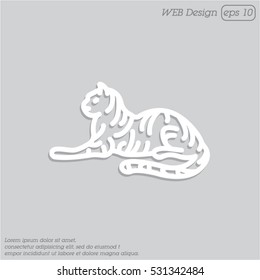 Web line icon. Tiger; wild animals