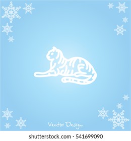 Web line icon. Tiger; wild animals