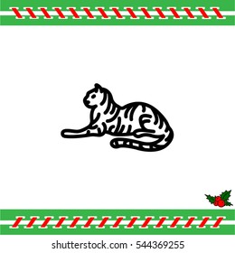Web line icon. Tiger; wild animals