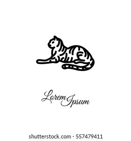 Web line icon. Tiger; wild animals