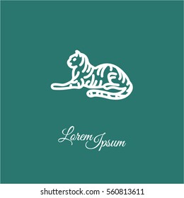 Web line icon. Tiger; wild animals