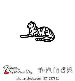 Web line icon. Tiger; wild animals