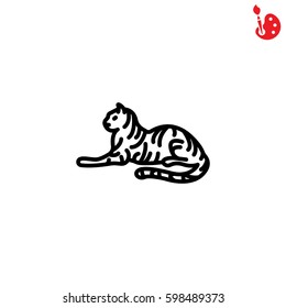 Web line icon. Tiger; wild animals