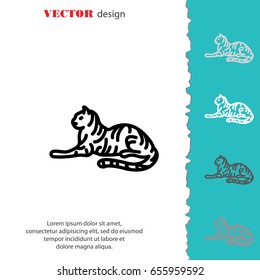 Web line icon. Tiger; wild animals