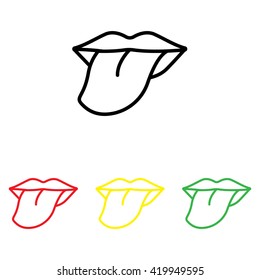 Web line icon. Tongue